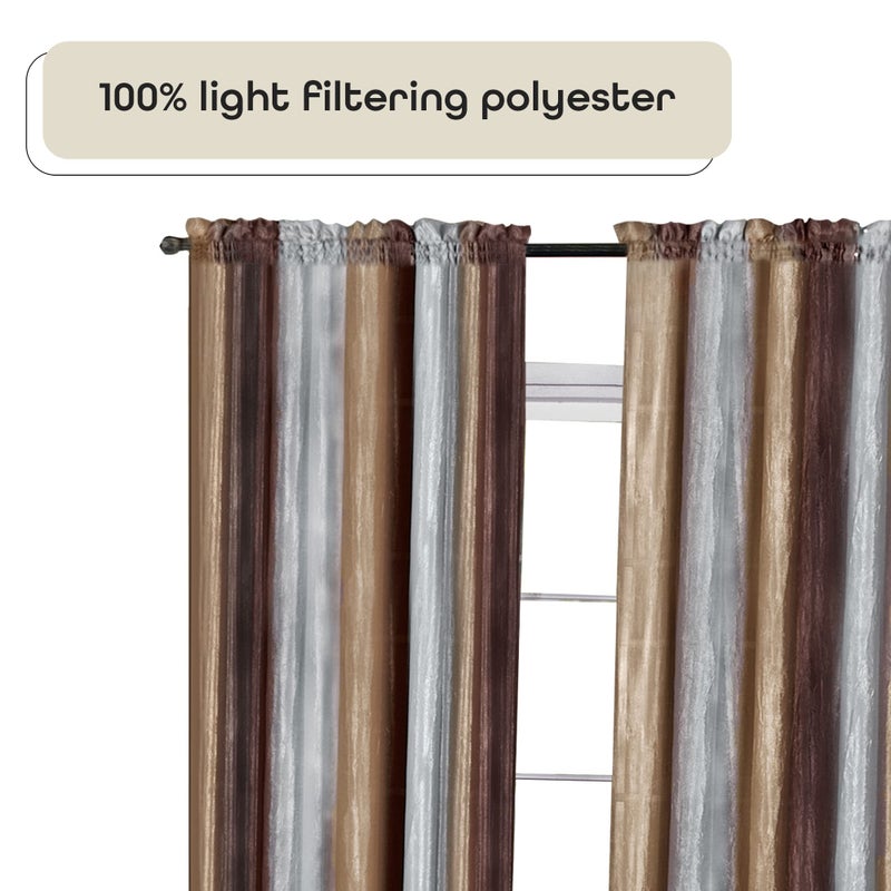 ACHIM Ombre Panel Light Filtering Semi-Sheer Window Curtain - 63 Inch Length, 50 Inch Width - Chocolate- Light Filtering Soft Polyester Drapes for Bedroom Living & Dining Room Home Decor - Image 3
